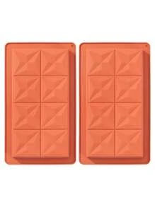 1/2pcs 3D Silicone Rectangle Chocolate Bar Mold, Non-Stick DIY Dessert Baking Mould For Chocolates & Candies, Bakery Tool Accessories