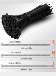 100 piezas de bridas de nailon de uso pesado (8/6/4 pulgadas) - Bridas de plástico reutilizables con autobloqueo para organizar el jardín, la cocina, el baño, el almacenamiento, amarrar cables, soportar plantas y accesorios de viaje - Multicolor - Ver 4