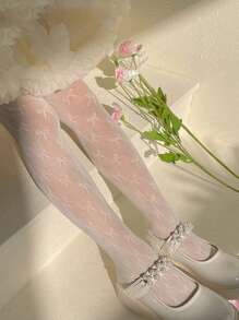 1pc Little Girls' Hollow Out Bowknot Decor Ruffle Tights Bottoms - Ginger - View 2