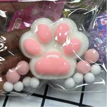 1个Tabas慢回弹减压玩具，触感柔软，粘性水泥葡萄水晶猫爪造型，可舒缓压力。Taba慢回弹触感减压玩具，感官玩具，慢回弹葡萄水晶爆裂减压玩具，适合生日和愚人节。