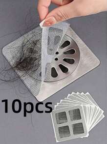 50pcs Anti-Clogging Drain Filter, Hair Catcher For Shower And Bathtub, Easy Install Drain Filters Stickers, Disposable Drain Cover For Kitchen Sink And Laundry Room, Effectively Block Hair And Prevent Bugs Home Bathroom Decor Fall Decor Back To School - Multicolor - View 9