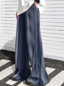 全新男士时尚纹理宽松宽松阔腿休闲休闲/度假裤