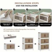 [24h To Ship] LEEGO Multi-Layer Folding Storage Cabinet With Pulley Storage Box, Dustproof Storage Box Can Store Clothes, Snacks, And Miscellaneous Items Household Organiser Transparent Installation Tool - 22.4吋-5層 - 查看 8