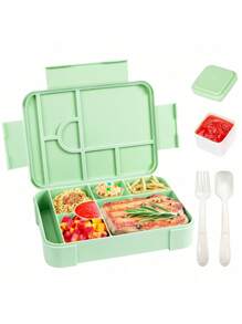 1 件大容量隔层带盖密封防漏午餐盒，可微波加热的便携式午餐盒，水果沙拉蔬菜保鲜盒便当盒，简约纯色可重复使用，儿童、学生、办公室工作人员必备，适用于户外露营野餐、返校用品