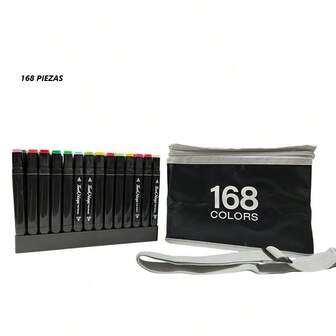Paquete de 168 plumones Touch doble punta estuche escolar rotuladores colores surtidos arte profesional papelería creativa resistente para dibujo diseño presentación multiuso