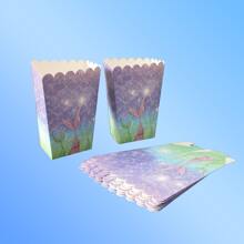 12pcs Pink & Purple Popcorn Paper Boxes, Popcorn Boxes, Party Candy Paper Boxes, Mermaid Popcorn Boxes, Foldable Candy Boxes, Popcorn Boxes, Foldable Gift Boxes, Popcorn Paper Boxes