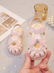 Toddler Girl's New Butterfly Princess Open Toe Beach Sandals, Cute Casual Stylish Versatile Walking Shoes - Pink - View 4