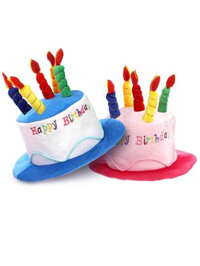 1 pieza Sombrero de cumpleaños feliz, sombrero de fiesta de cumpleaños para adultos, sombrero de fiesta de cumpleaños creativo, sombrero de pastel de cumpleaños colorido con vela, accesorio para foto de fiesta