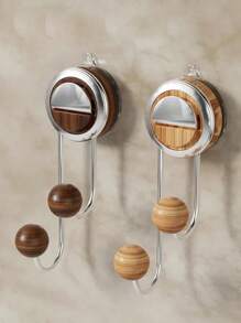 1/2pcs Suction Cup Hook, Wall Installation Without Punching, Metal Material, Strong Load-Bearing, Invisible Design, Easy To Install, Modern Style, Suitable For Bathroom, Home Decoration, Practical Hook Home Bathroom Decor Bathroom Organizer Summer