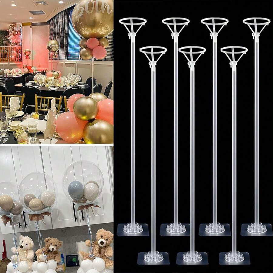 1/2/5/8/10 jeux de kit de support de ballon avec base auto-adhésive pour le bureau, convient pour le mariage, l'anniversaire, le remplissage de ballon de fête, la décoration de fête de vacances, accessoires de décoration