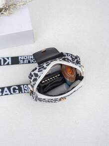 New Leopard Print Casual Fashion Tassel Letter Strap Decorated Cross-Body Purse Shoulder Bag