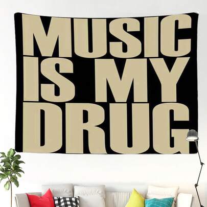 1 件音乐名言主题挂毯创意美学艺术壁挂毯卧室、客厅、宿舍或派对装饰的完美礼物