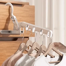 1 件可折叠晾衣架，便携式旅行酒店衣架，多功能 5 孔衣架，旅行必备