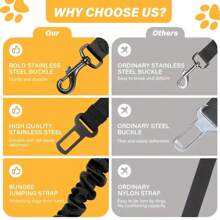 1pc Pet Car Safety Leash, Retractable Car Traction Rope, Safety Belt, Dog Car Safety Leash, Pet Supplies - Multicolor - View 3