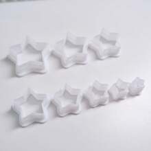 8pcs/Set Round Soft Clay Mold Set, Ceramic Handmade Circle & Star Shaped Molds For Jewelry Making, Earrings, Beads - White - View 6