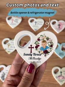 1 pieza Regalos personalizados para baby shower, abrebotellas personalizados, imanes de refrigerador, recuerdos a granel para baby showers y celebraciones del primer cumpleaños, recuerdos personalizables para bautizo, ideas de regalo de bautizo, regalo de primera comunión, recuerdo de fiesta personalizado - Multicolor - Ver 1