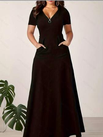 纯色优雅针织面料拉链连衣裙，适合夜间约会，四季皆宜