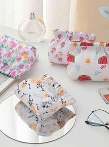 1 件女士化妆包、口红袋、便携式按扣印花化妆包、迷你零钱包、教师礼物、旅行必备品、学生礼物、化妆工具收纳包、适用于假日海滩、浴室收纳、卧室收纳、大容量