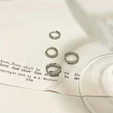 4Pcs/Set Crystal Small Hoop Earrings For Women Silver Color New Y2K Cool Daily Wear Jewelry Girl's Gift