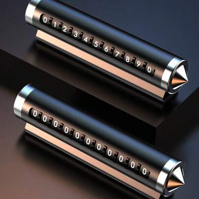 Easypie Selection Temporary Parking Phone Number Plate With Window Breaker, Emergency Hammer & Rollers For Car Interior, Temporary Parking Placard, Phone Number Plate For Moving Vehicle