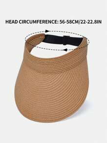 1set Women's Summer Bohemian Khaki Wide Brim Straw Hat & Straw Crossbody Bag Combo, Fashion Casual Sun Protection Hat Beach Tote Foldable For Travel Beach Outdoor Cycling