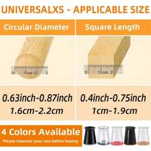4/12pcs Premium Furniture Leg Covers - Scratch-Proof & Non-Slip With Easy Installation, For Round & Square Legs, Black & Transparent Design For Floor Protection, Ultimate, Felt Pads