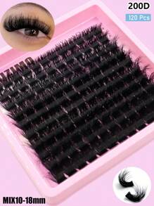 200 Peças Agrupamentos de Cílios Fofos 40D/60D/80D/100D/120D/160D/200D Cílios Grossos 5D 10-18mm Segmentados Falsos Cílios de Vison CC/C/D Encaracolados, Agrupamentos de Cílios, Cílios Individuais, Cílios, Cílios Falsos