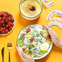 500PCS Colorful Disposable Food Cover Fruit Fresh-Keeping Plastic Bag Transparent Plastic Bag Color Cling Film Value Pack Color Disposable Food Cover Plastic Wrap PE Fresh-Keeping Film Bag Storage Kitchen, For Outdoor, Camping