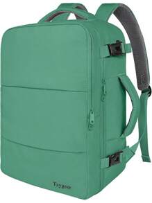 Mochila de Viaje para Avión 35L (10 kg): Impermeable Unisex, Compartimento para Laptop 15.6 Pulgadas, Puerto USB Integrado (Negro) - Verde - Ver 7