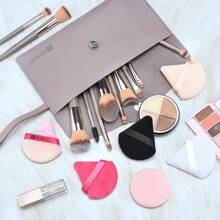 Juego de 10 piezas de esponjas de maquillaje, que incluye 4 esponjas de maquillaje triangulares, una esponja de maquillaje con terciopelo, esponjas de maquillaje con correa y esponjas faciales reutilizables para limpieza y maquillaje en seco/húmedo