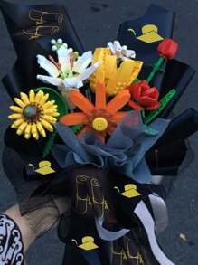 10 piezas de papel de envolver de estilo de ramo de floristería semitransparente con diseño floral de rosa, resistente al agua, estilo coreano simple para la temporada de graduación 2025, papel para manualidades y envoltura de regalos