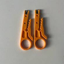 2 件套便携式剥线钳和切割器 - 专业电工工具，用于切割线路和压接钳 - 黃色 - 查看 5