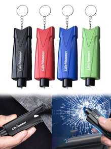 1PC Safety Hammer Car Window Breaker Seat Belt Cutter Two-In-One Window Breaker Car Life-Saving Broken Glass Escape Device Car Multi-Function Emergency Device Tool With For Land And Underwater Lightweight Car Keychain Bag Charms Essential Keychain For Outdoor Workers - Multicolor - View 2