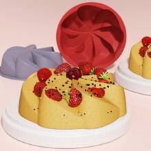 1 件耐用硅胶蛋糕模具 - 7.87 英寸不粘，易于清洁的设计 - 非常适合婚礼、生日和庆祝活动 - 适用于烤箱、微波炉、冰箱 - 彩色 - 查看 5