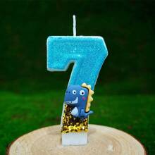 1pc Birthday Candle Numbers, Dinosaur Decoration 0-9 Candle Numbers, Romantic Party Favorite Numeral Candles For Birthday Cake Decor, Holiday Anniversary Party Cake Candle Numbers, Shiny Numerals Gifts Graduation