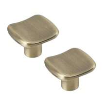 6pcs Premium Brushed Brass Cabinet Knobs & Pulls - Modern Design, Golden Hue, Pure Copper Handles For Dressers, Kitchen Cupboards & Furniture Closets