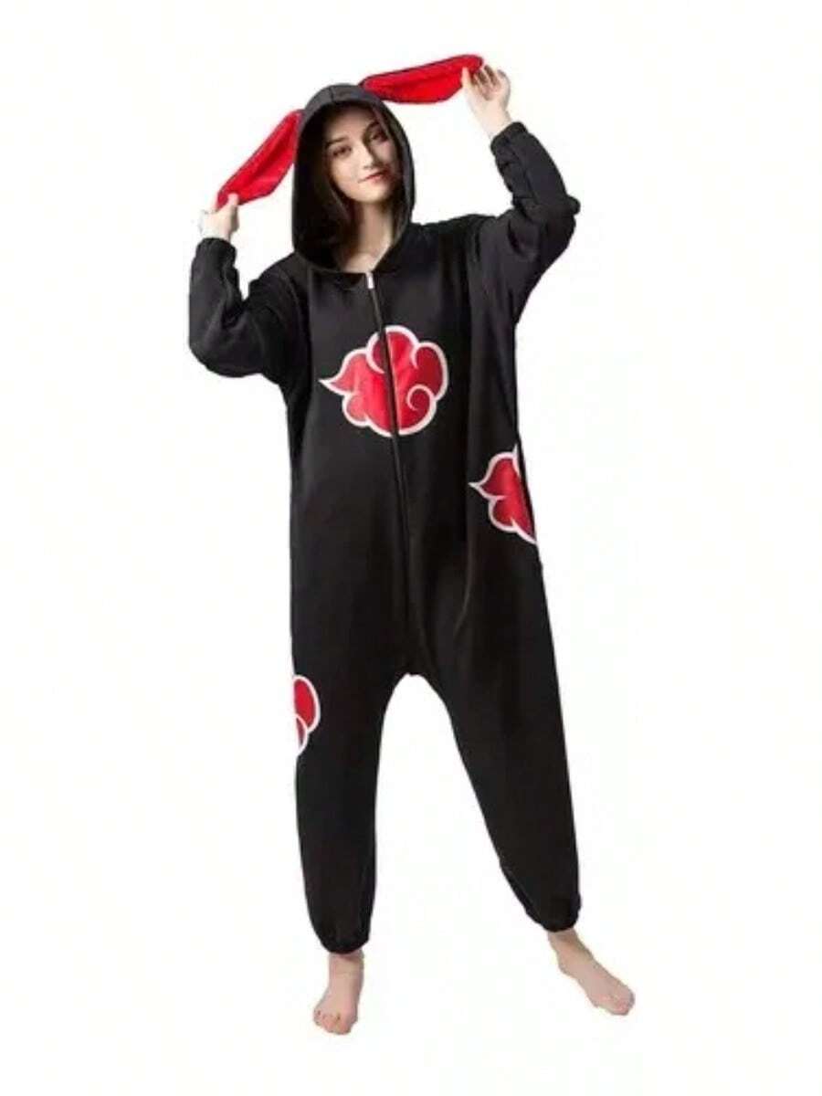 Pijama De Akatsuki Cloud  Unisex,cosplay - Negro - Ver 1
