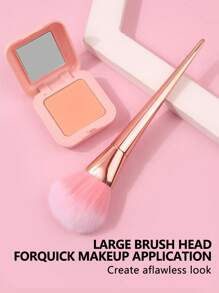 1pc Soft Bristle Makeup Brush, Multipurpose For Powder, Blush, Nail Art - Rose Gold - View 2