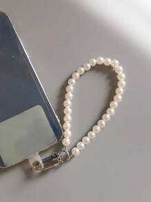 1 Stück elegante DIY Perlenkette als abnehmbarer Handyschlüsselanhänger, vielseitiges handgemachtes Armband für Handyhülle, Schlüssel, Kopfhörertasche