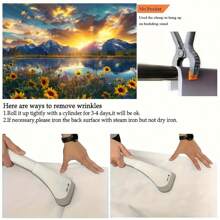 1pc Sunflower Sunset Landscape Photography Backdrop Banner, Photoshoot Background, Photo Booth Props, Party Backdrop, Party Supplies, Party Decor, Birthday Banner