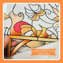 Reusable Modern Static Cling Window Film, PVC Decor Sticker With Floral Pattern For Privacy, Easy To Apply Vinyl Decal, Suitable For Home And Office Decoration - Translucent On Both Sides