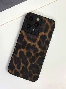 Cheetah, Leopard PrintLeopard Print Phone Case, Black TPU Silicone Soft Cover, Compatible With IPhone X/XS Max, IPhone 11/13/15, IPhone 16 Series