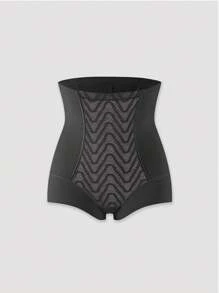 High Waist Slimming Postpartum Shaping Pants For Women, Tummy Control Seamless Shapewear Leggings With Mesh, Prevents - Black - View 6