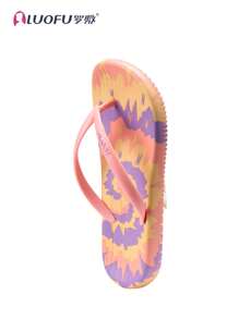 LUOFU Women's Flip Flops, Fashion Holiday Beach Sandals, Non-Slip , Toe-Strap With Colorful Dopamine Design, Fashionable Ladies' Summer Waterproof & Anti-Slip EVA Slippers - Pink - View 4
