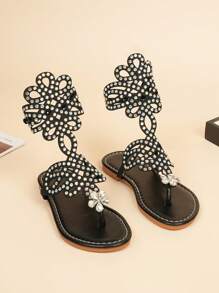Summer Fashion Diamond Clamp Toe Girl's Princess Slippers, Beautiful, Suitable For Banquet, Beach