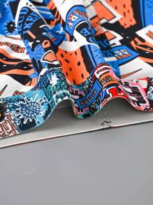 3PCS Men's Underwear Random Print, Stylish, Comfortable, Graffiti Webbing Boxer Briefs - Multicolor - View 4