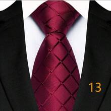 GOADAFOO Luxury 8CM Men Necktie Dark Red Color Solid Stripes Plaid Floral Ties For Man Groom Jacquard Woven Neck Tie For Business Wedding Party