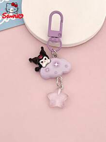 Sanrio Various Sanrio Cartoon Kuromi And Cinnamon Roll Key Chains, Cute Cloud Style Backpack Accessories, Romantic Gifts For Couple & Best Friends