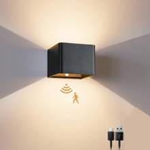 Wireless Motion Sensor Wall Light, 4000mAh Battery Powered Dusk To Dawn Magnetic LED Wall Lamp, 3000K Cordless Motion Activated Wall Light, Suitable For Bedroom, Porch, Corridor, Staircase