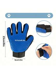 1 Pair Pet Grooming Gloves - Gentle De-Shedding Brush, Suitable For Dogs & Cats - Massage Stimulates Circulation - Easy To Use And Clean